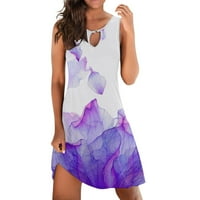 Ženske haljine Mini za ljeto labave bez rukava cvjetni print V izrez izrez na plaži sandress vestidos