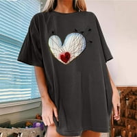 Rollbacks Valentinene majice za žene klasične grafike za valentine Print TOP Okrugli vrat pulover parovi