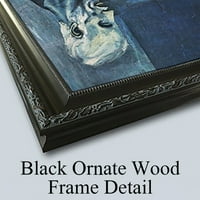 Christen Købke Black Ornate Wood Framed Double Matted Museum Art Print pod nazivom - Jedan majmun dobija
