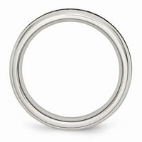 Bijeli prsten od nehrđajućeg čelika sa kamenjem februarski kubični cirkonijski cz ljubičasta