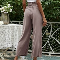 Kakina s klirens ženske hlače za ljetne ženske solidne boje visoke struke labave ženske hlače sa širokim