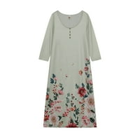 Žene Haljine Boho cvjetno tiskovine plaže Long Maxi haljina plus veličina bijela xxxxxl