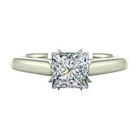 Dijamantni prstenovi za žene za žene Princess Cut Solitaire Diamond Ring 14k bijelo zlato 0. Carat