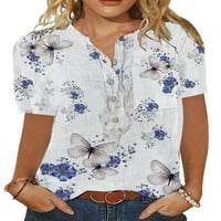 Bomotoo dame Bohemian Henley majica Modni ljetni džep v Vrh vrata Basic Beach casual gumbe Tee bluza