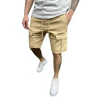 Muški kratke hlače Čvrste pantalone u boji Teretna džepa Jednostavna ulična odjeća Slim nacrtajući ljetni