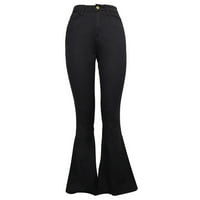 Jean pantalone za žene široke noge traperice modne žene čvrsto gumne velike struk džep traperice hlače