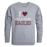 Republika 552-477-HGY- University of Wisconsin La Crosse Eagles I Love Crewneck Duks, Heather Grey -