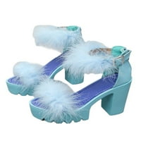 Lacyhop Ženska haljina Sandal Fluffy High Reels Ankete sandale za pete Vjenčane modne cipele Neklizajuće
