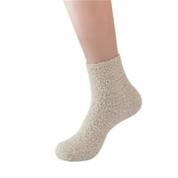 Yinguo Winter Candy Color Tube Socks Coral Socks Podne čarape Solidne boje tople čarape