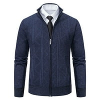 Entyinea Zimski kardigan džemper za muškarce Ležerne prilike Slim Fit Pleted Cardigan Zip-up Termal