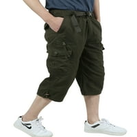 Grijanolok muški pantalone za elastičnu strugu Kamuflažnu printu patentni zatvarač dno Yoga Solid Color