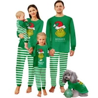 Grinch Božićna podudaranje Porodica Grinch Pajamas Set Tata Mom Boy Girl Tops + Hlače Noćna odjeća za