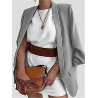 Blazer jakne za žene casual v vrat kardigan za žene otvorene prednje dugih rukava uredske jakne poslovne