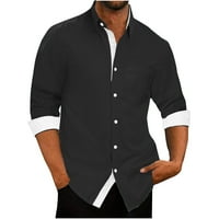 Besplatna dostava zzwxwb poslovne majice za muškarce casual modni patchwork dugme za ovratnik na dugih