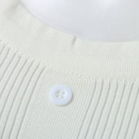 Rovga ženski džemperi ženski čipke dugih rukava s dugim rukavima Botton Crew izrez Tunika TOP pletena