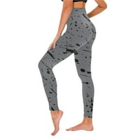 Xinqinghao joga gamaše za žene Ženske hlače Modne tiskane tajice Sportske gamaše Žene Yoga hlače Sive