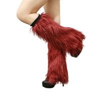Nokiwiqis ženska noga toplija, meka topla FAU Fur Winter Furry Rasvjetne čarape za scenu Party
