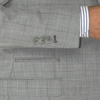 Luciano Natazzi Muške dvije gumbe Pocket ulaznica Blazer Modern Fit Sud Jacket Siva
