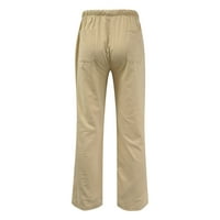 Muške pamučne posteljine hlače nacrtavaju labave pantalone sa džepovima casual pantalone Lagani joggers