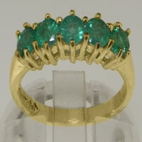 Britanci napravio 9k žuto zlato prirodne smaragdne ženske vječne prstene - Opcije veličine - veličine