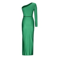 Zunfeo haljine za žene - usjepljene splitske zamotavanje jedno ramena Nova dolaska haljina Green s