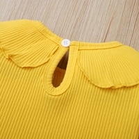 3T Toddler Baby Girl Odjeća s kratkim rukavima košulje od ovratnika 3-4T, Žuto