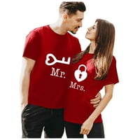 Ženski zaljubljeni za Valentinovo tiskali su majicu kratkih rukava majica crvena m