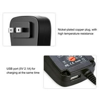 Salf 30W univerzalni adapter za napajanje sa 5V 2.1A USB priključkom, AC utikača 3V do 12V podesivi izlazni napon sa DC savjetima za adaptere za kućnu elektroniku