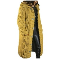 Wendunide Cardigan za žene Ženska kapuljača Kardigan Velike veličine Džemper Pocket Jednostruki dugi