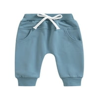 Gupgi Baby Boys Dukset elastične struke Čvrsta pantalona sa džepovima za povremene dnevne