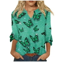 Majice za rukav za žene uzorak Ispis grafičkih tina vrhova pulover S-3XL