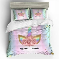 Domaći krevet Set ružičaste posteljine luksuzni jedinstveni dizajn crtani jednorog slika posteljinu