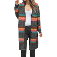 Fall Cardigani za žene srednje dužine dugih rukava jesen zimski džemperi pleteni džemper kardigani