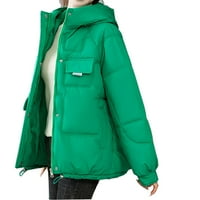 Ženska zimska casual dugih rukava sa ovratnikom Zip puffer jakna vrećica kratki dolje podstavljeni kaputi