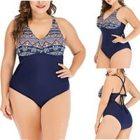 Plus kupaći kostimi Bikini Swimjupmsuit Beachwear Paddded Ispis Žene Veličina kupaći kostimi Kupaći
