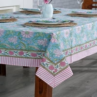 Ledeno plavo, Kelly Green, Flamingo Pink Indian Bock Resiped TABLEFLOTH stol poklopac posteljina, kućanski