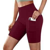 Yoga kratke hlače za ženske džepove za trening visoki struk joga trčanje trbuh hlače upravljačke kratke