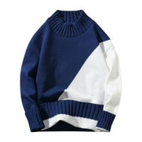 Steady Y2K džemper casual dugih rukava Color kontrast okrugli vrat muški džemper labav pulover mornarstvo