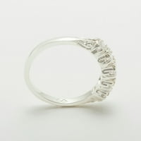 Britanci napravio 14k bijeli zlatni kubni cirkonijski ženski prsten žena - Opcije veličine - Veličina