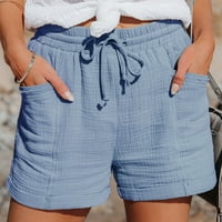 Kakina s klirensnim hlačama za žene Žene Ljeto nacrtajući elastični struk povremene čvrste kratke hlače