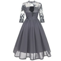 Hvyesh Midi haljine za žene Trendy čipka za čipke Šifon duga haljina ljetna mreža duga haljina vintage