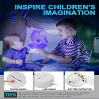 Nice Dream 3D jednoromno noćno svjetlo za djecu, 3D iluzijska svjetiljka Jednorna svjetla sa daljinskim