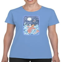 Artshine skakava šaran i majica moljaca žena -gabby malpas dizajni, ženski x-veliki