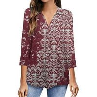Ženska ljetna bluza Closety bluza Ležerne rublje V izrez Tunnic Košulje modne cvjetne ispis Loše Fit