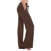 Funicet ženske teretne hlače elastične tastere za struk džepove za vuču joga hlače za teretane