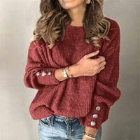 Adviicd Slatki džemperi Ženske kardigance sa kapuljačom Ležerne prilike dugih rukava kabel pletene džemper