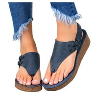 Keusn Wedge Thong Sandale sandale za sandale za žene sa lukom nosač za podršku zasnivanje Flip Flop
