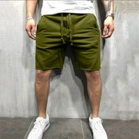 Guvpev modni muški povremeni sportovi Jogging Elastirane kratke hlače hlače hlače - vojska zelena m