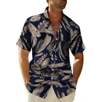 Floenr muške majice, muškarci Havajska majica na plaži s kratkim rukavima od ispisana ljetna casual