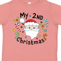 Inktastičnost Moj drugi Božićni Djed Mraz sa bombonskim kanalima Poklon mališani dječak ili majica Toddler